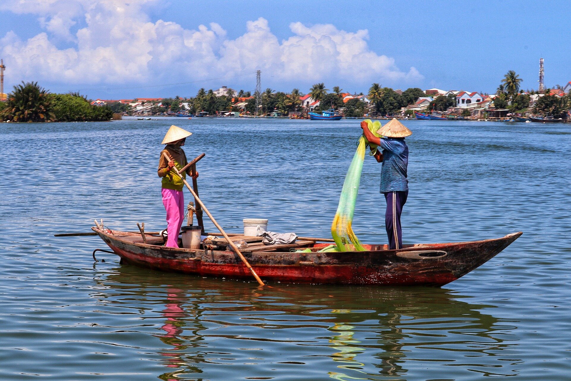 Fishing by Boat on Mekong River, Bac Lieu Ca Mau